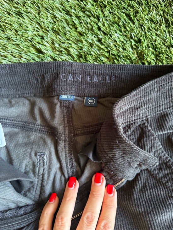 American Eagle Outfitters Pants - American Eagle Black Corduroy Cargo Pants | Low Rise Wide Leg | Size 2 Regular